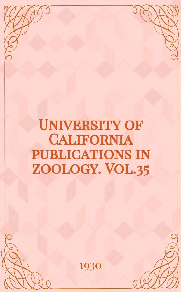 University of California publications in zoology. Vol.35 : Vertebrate natural history of a section of Northern California through the Lassen peak region