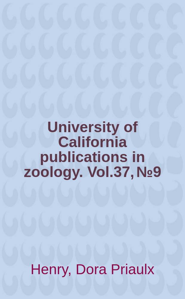 University of California publications in zoology. Vol.37, №9 : Cocidigsis of the Guinea pig