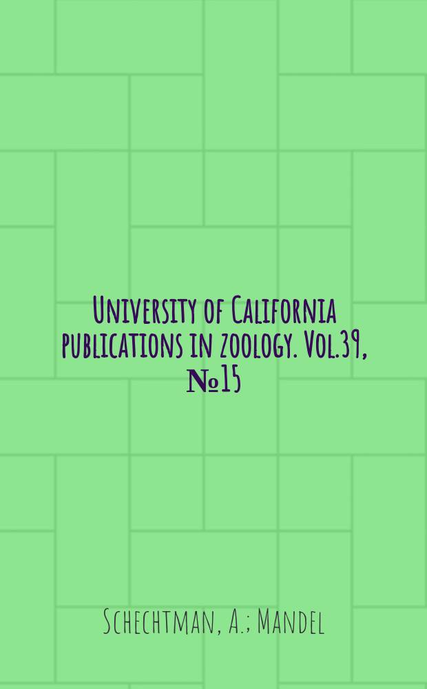 University of California publications in zoology. Vol.39, №15 : Unipolar ingression in Triturus torosus: a hitherto undescribed movement in the pregatrular stages of a urodele