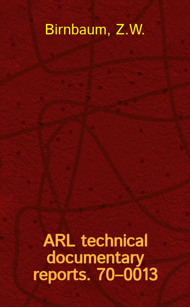 ARL technical documentary reports. 70–0013 : A new mathematical model for fatigue