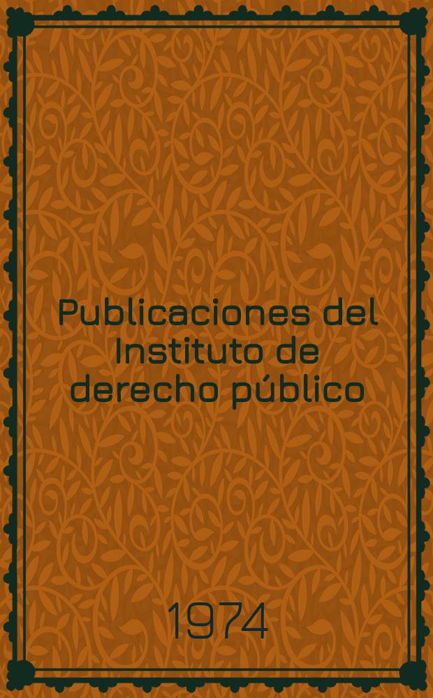 Publicaciones del Instituto de derecho público