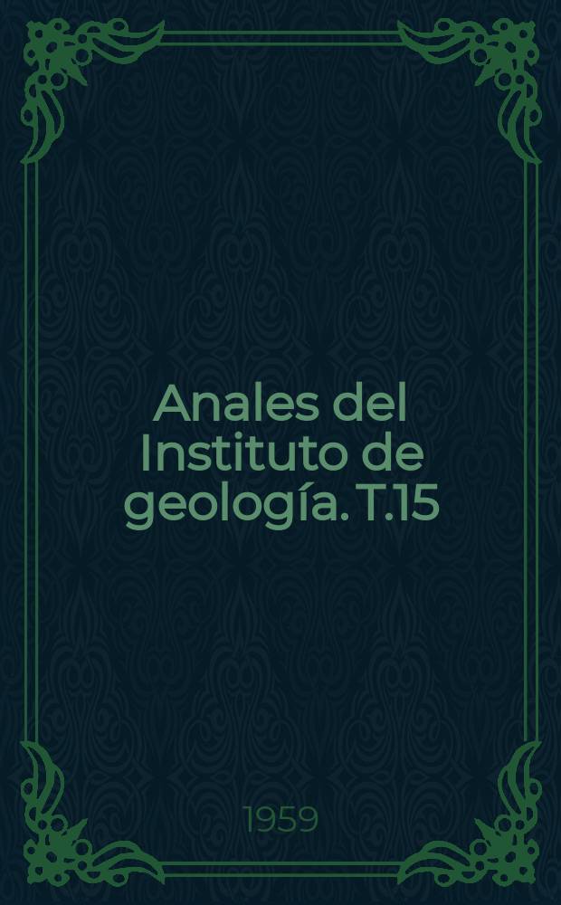 Anales del Instituto de geología. T.15 : Hidrogeología de las regiones desérticas de México