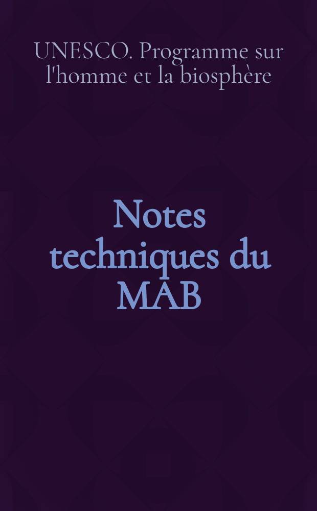 Notes techniques du MAB