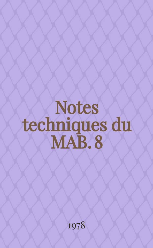 Notes techniques du MAB. 8 : L'Irrigation des terres arides dans les pays en d&eacute;veloppement