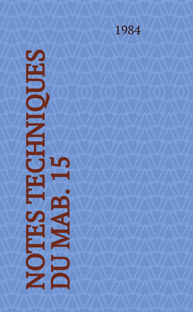 Notes techniques du MAB. 15 : Recherche et aménagement en milieu forestier ...