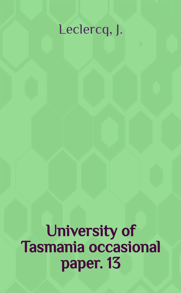 University of Tasmania occasional paper. 13 : Love in marriage in twelfth - century Europe