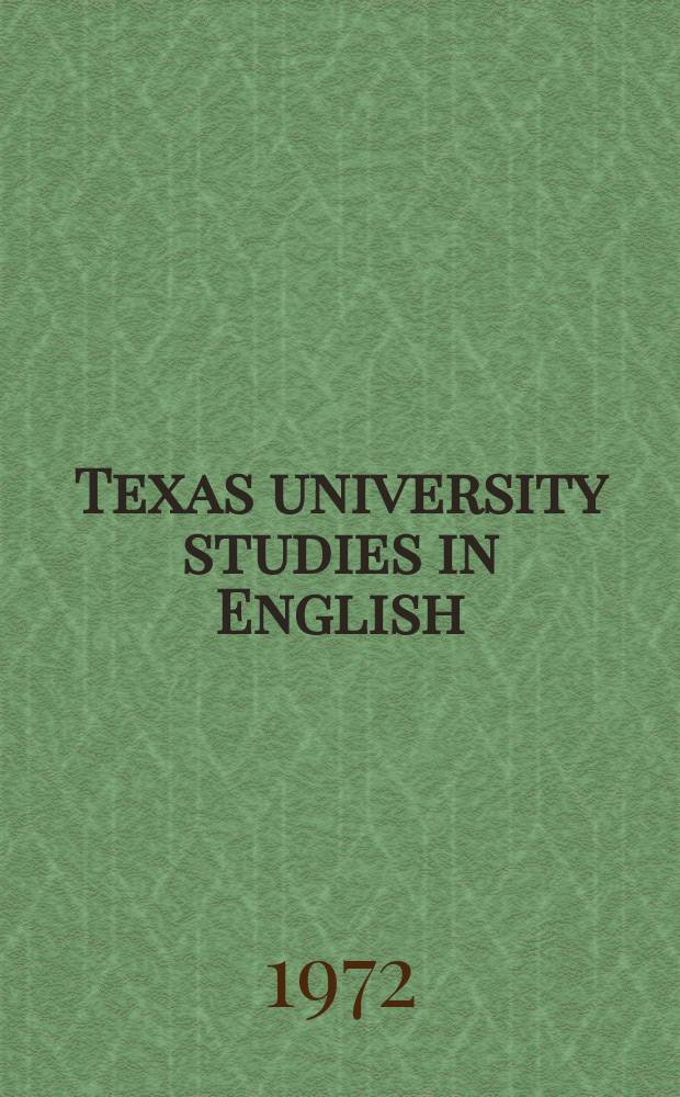 Texas university studies in English