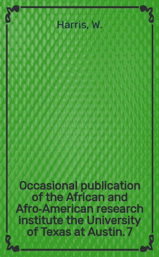 Occasional publication of the African and Afro-American research institute the University of Texas at Austin. 7 : Frobenius: the demonic child
