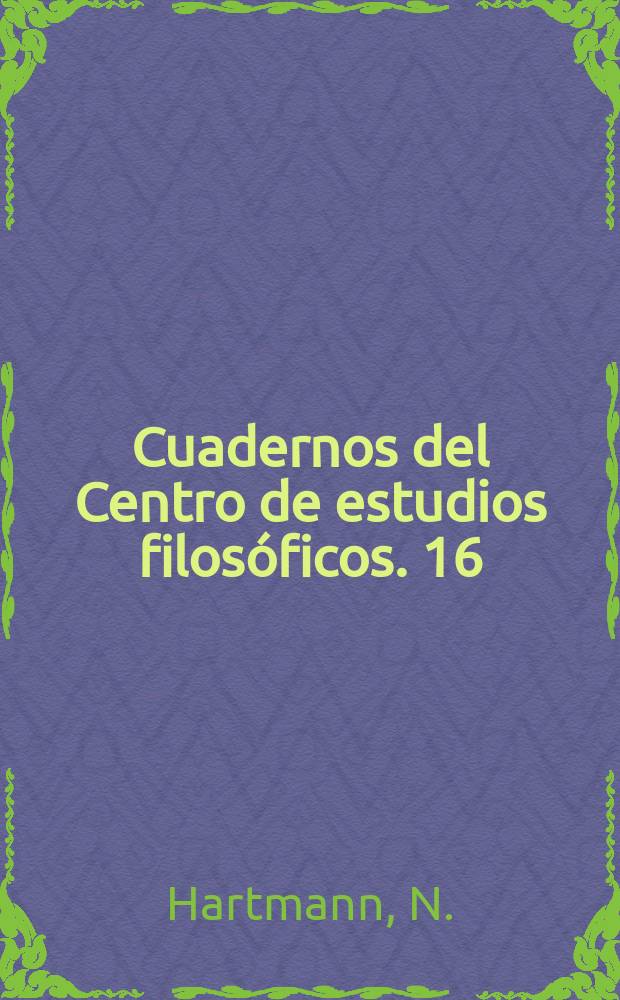 Cuadernos del Centro de estudios filosóficos. 16 : Aristóteles y el problema del concepto