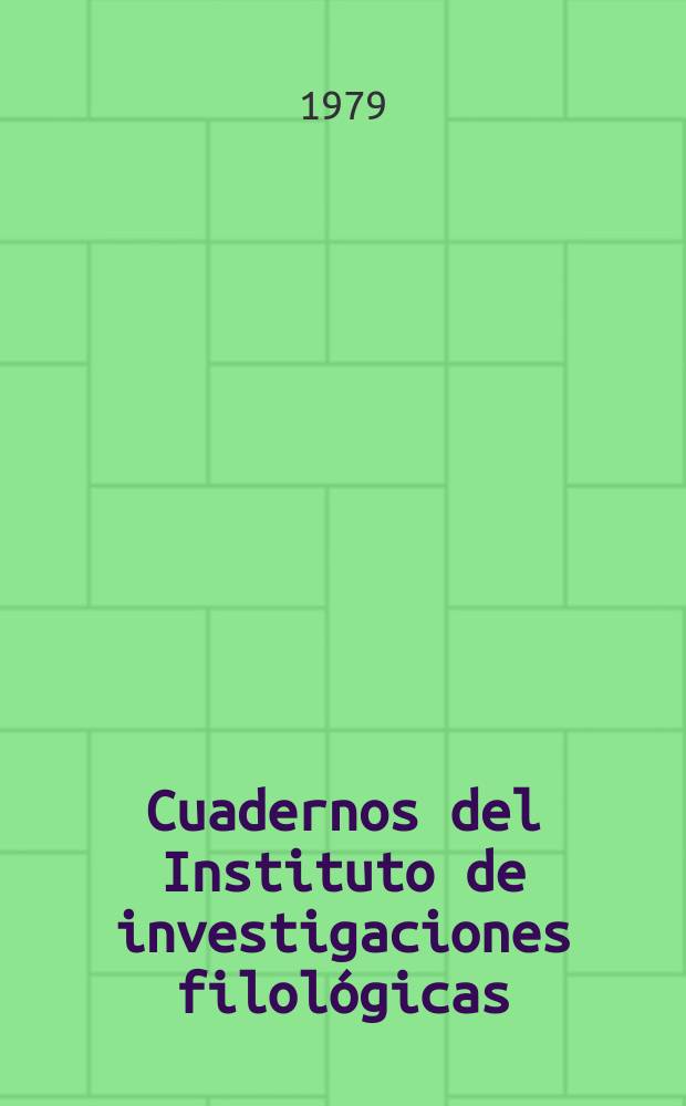 Cuadernos del Instituto de investigaciones filológicas