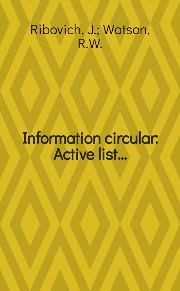 Information circular : Active list ...