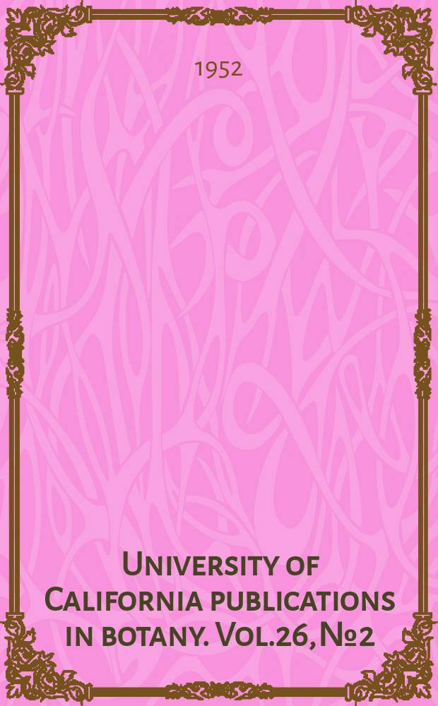 University of California publications in botany. Vol.26, №2 : Supplementary notes on Crepis