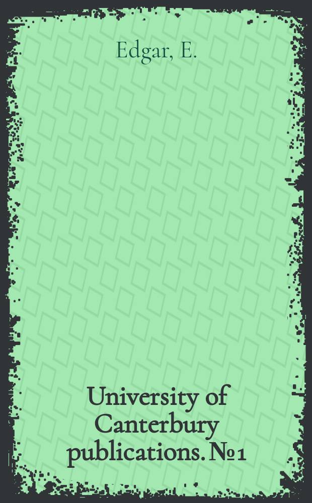 University of Canterbury publications. №1 : Fluctuations in mitotic index in the shoot apex of Lonicera nitida
