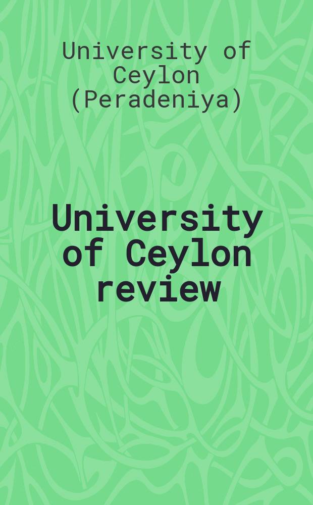 University of Ceylon review
