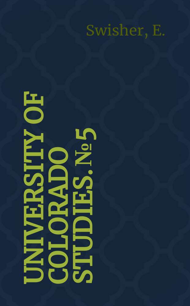University of Colorado studies. №5 : Chinese representation in the United States