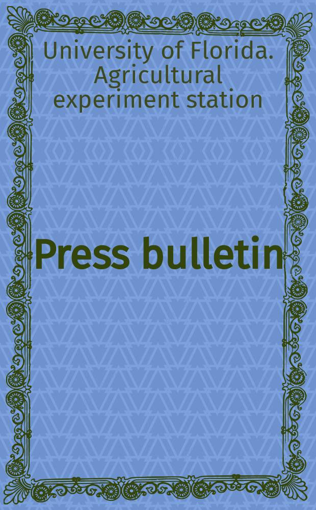 Press bulletin