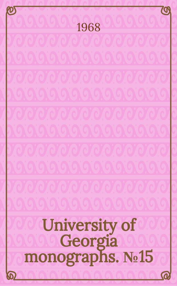University of Georgia monographs. №15 : Samuel Beckett's Murphy
