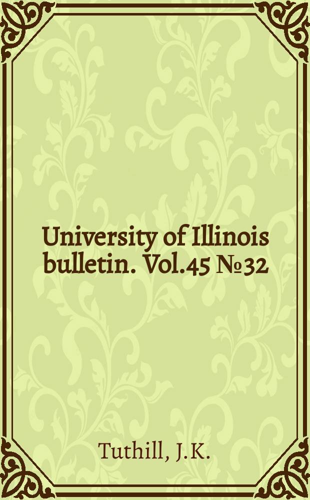 University of Illinois bulletin. Vol.45 №32 : High-speed freight train resistance its relation to average car weight