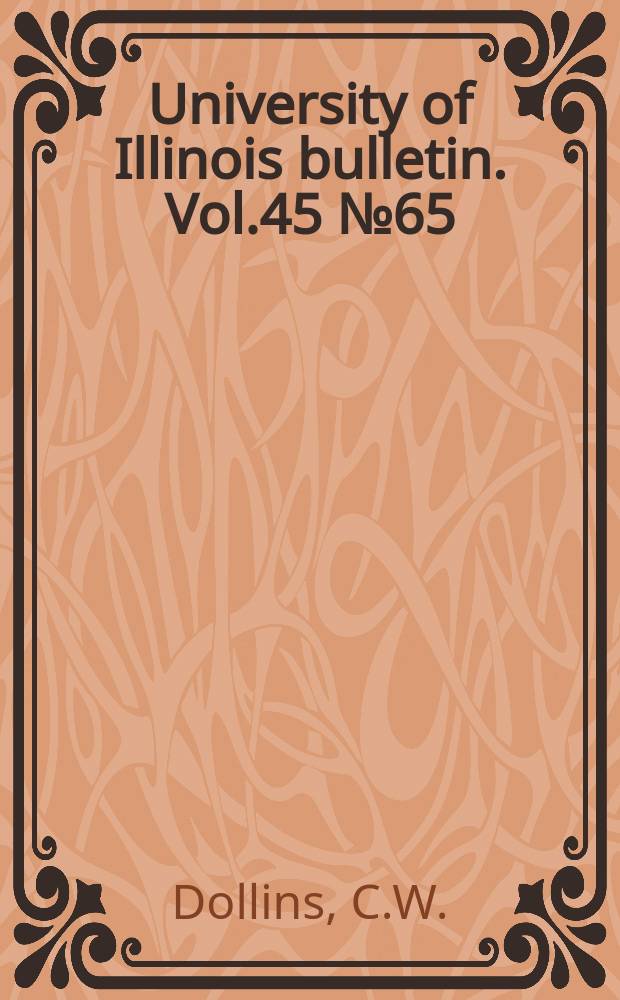 University of Illinois bulletin. Vol.45 №65 : An investigation of creep, fracture, and bending of lead and lead alloys for cable sheathing-series 1946
