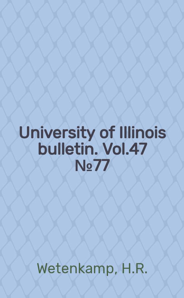 University of Illinois bulletin. Vol.47 №77 : The effect of brake shoe action on thermal cracking and on failure of wrought steel railway car wheels