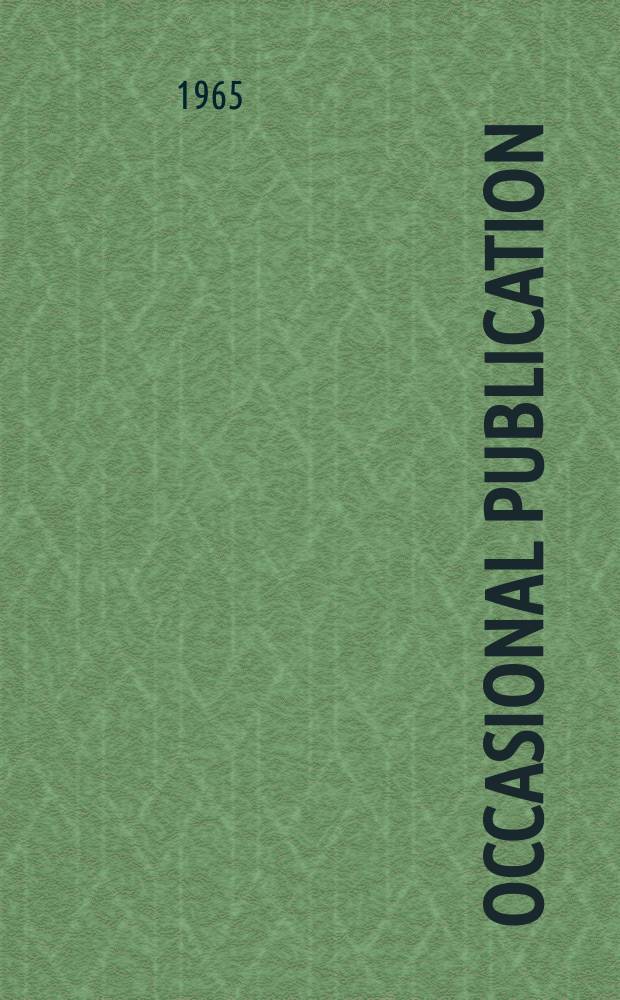 Occasional publication