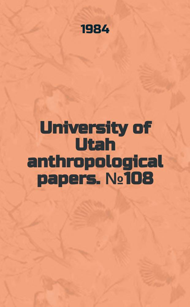 University of Utah anthropological papers. №108 : Peyotism in the West