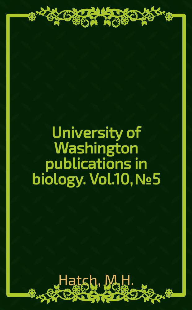 University of Washington publications in biology. Vol.10, №5 : The chelifera and isopoda of Washington and adjacent regions