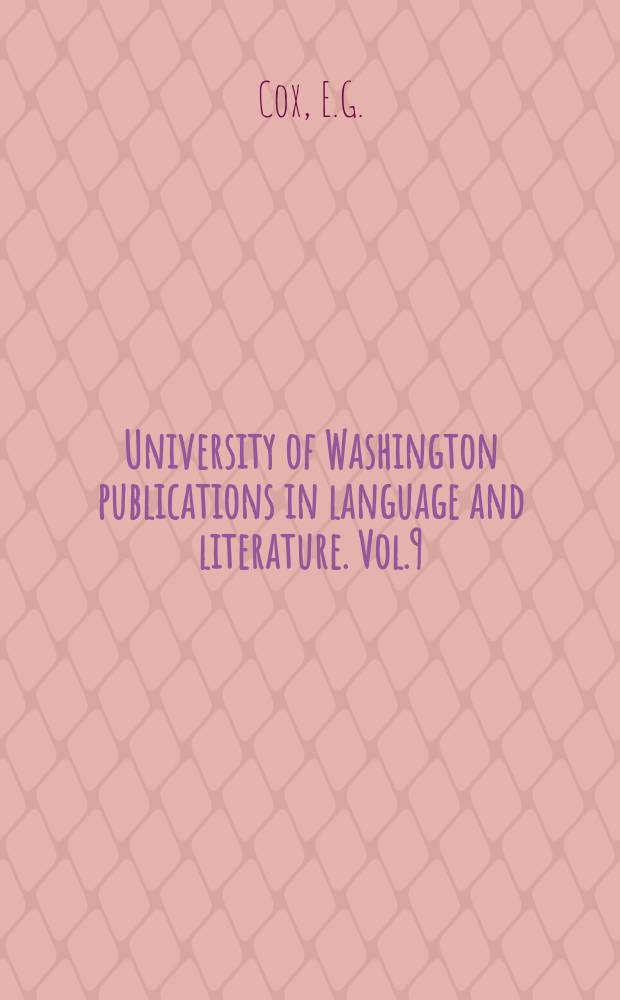 University of Washington publications in language and literature. Vol.9 : A reference guide to the literature of travel