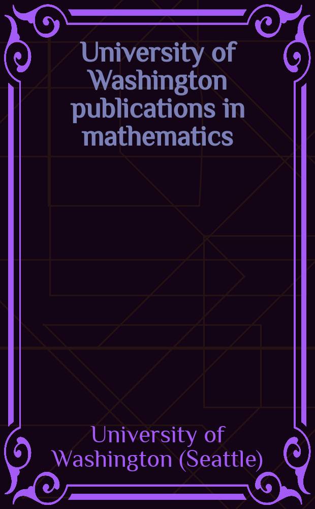 University of Washington publications in mathematics
