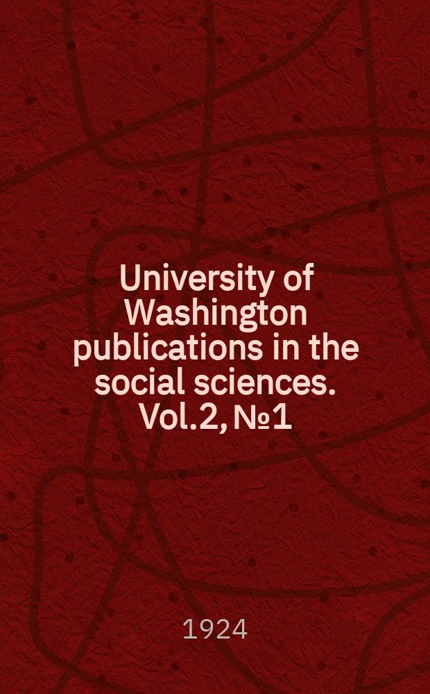 University of Washington publications in the social sciences. Vol.2, №1 : Tiberius Caesar and the Roman constitution