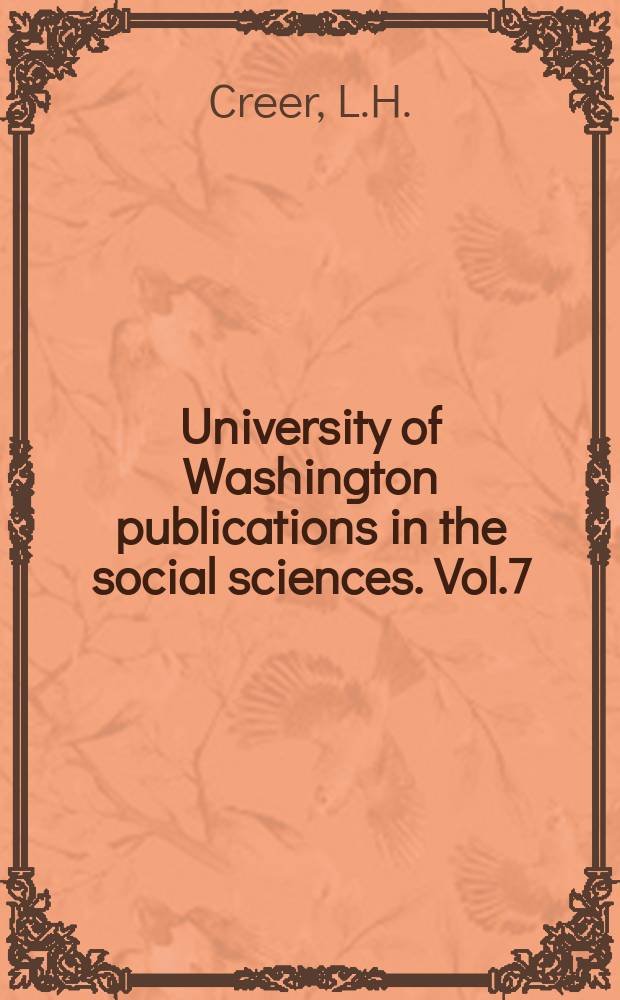University of Washington publications in the social sciences. Vol.7 : Utah and the nation