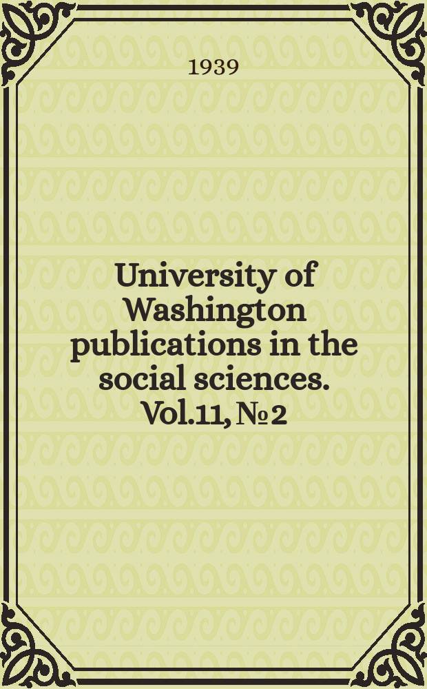 University of Washington publications in the social sciences. Vol.11, №2 : Social solidarity among the Japanex...