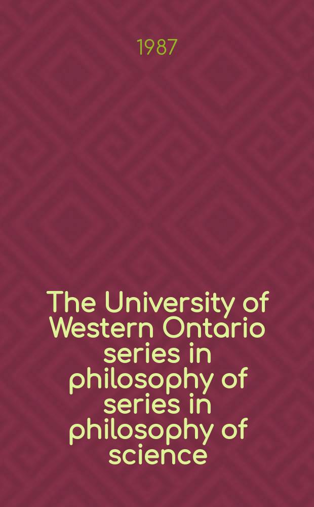 The University of Western Ontario series in philosophy of series in philosophy of science : A ser. of books on philosophy of science, methodology a. epistemology publ. in connection with the Univ. of Western Ontario philosophy of science programme. Vol.35 : Advances in the statistical sciences