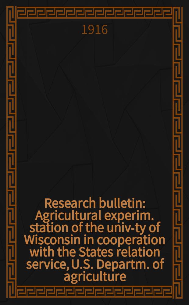 Research bulletin : Agricultural experim. station of the univ-ty of Wisconsin in cooperation with the States relation service, U.S. Departm. of agriculture. №40 : Some economic factors which influence rural education in Wisconsin