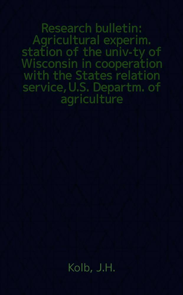 Research bulletin : Agricultural experim. station of the univ-ty of Wisconsin in cooperation with the States relation service, U.S. Departm. of agriculture : Neighbourhood - family relations in rural society