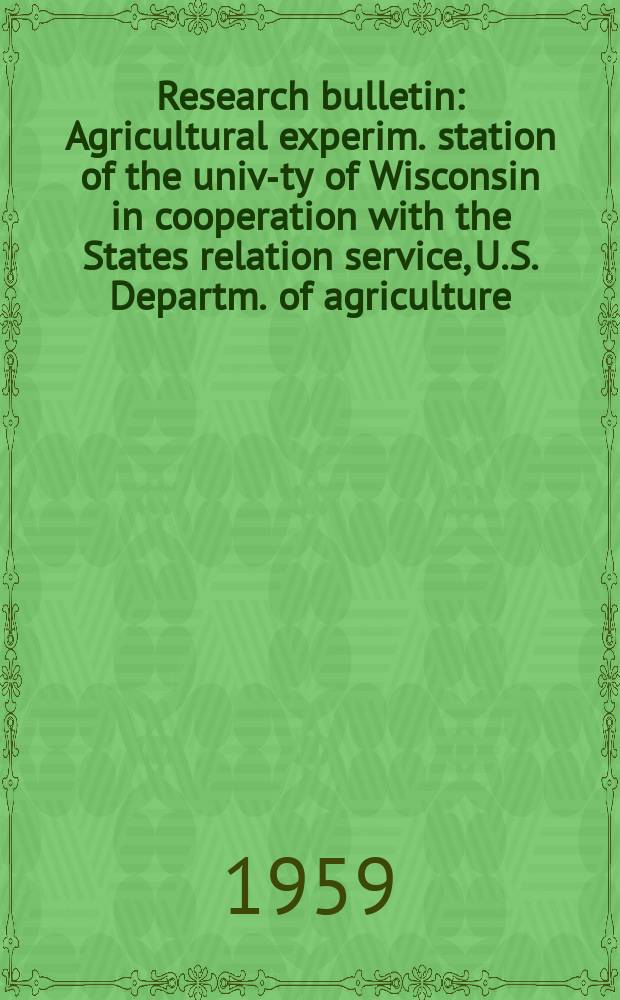 Research bulletin : Agricultural experim. station of the univ-ty of Wisconsin in cooperation with the States relation service, U.S. Departm. of agriculture : Who joins 4-H clubs?