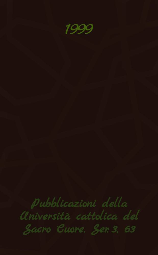 Pubblicazioni della Universit&agrave; cattolica del Sacro Cuore. Ser. 3, 63 : L'estetica trascendentale fenomenologica