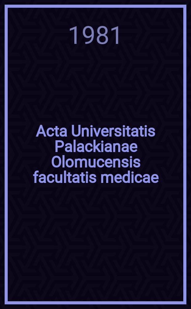 Acta Universitatis Palackianae Olomucensis facultatis medicae : The Use of radioimmunoassay in obstetrics and gynaecology