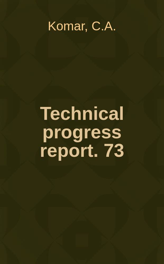 Technical progress report. 73 : Directional properties of coal and their utilization experiments