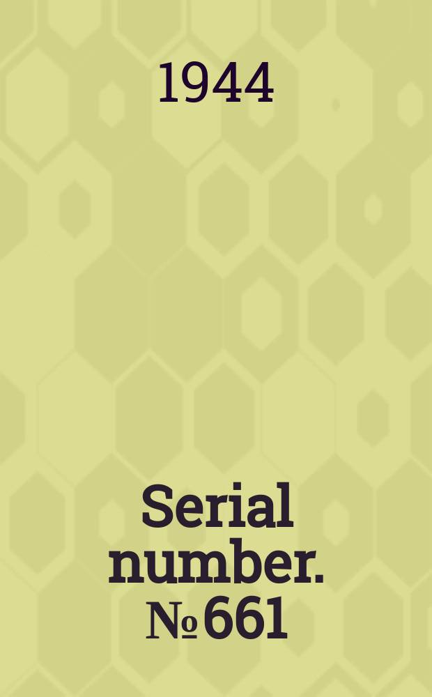 Serial number. №661 : Tide tables. Pacific ocean and Indian ocean for the year 1945