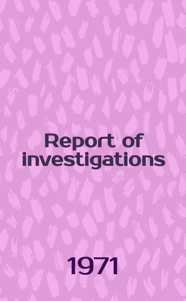 Report of investigations : Ionic constituents of dc discharges ...