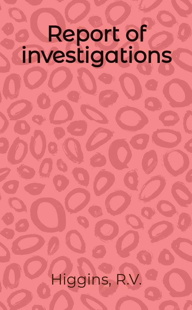 Report of investigations : Numerical methods ...