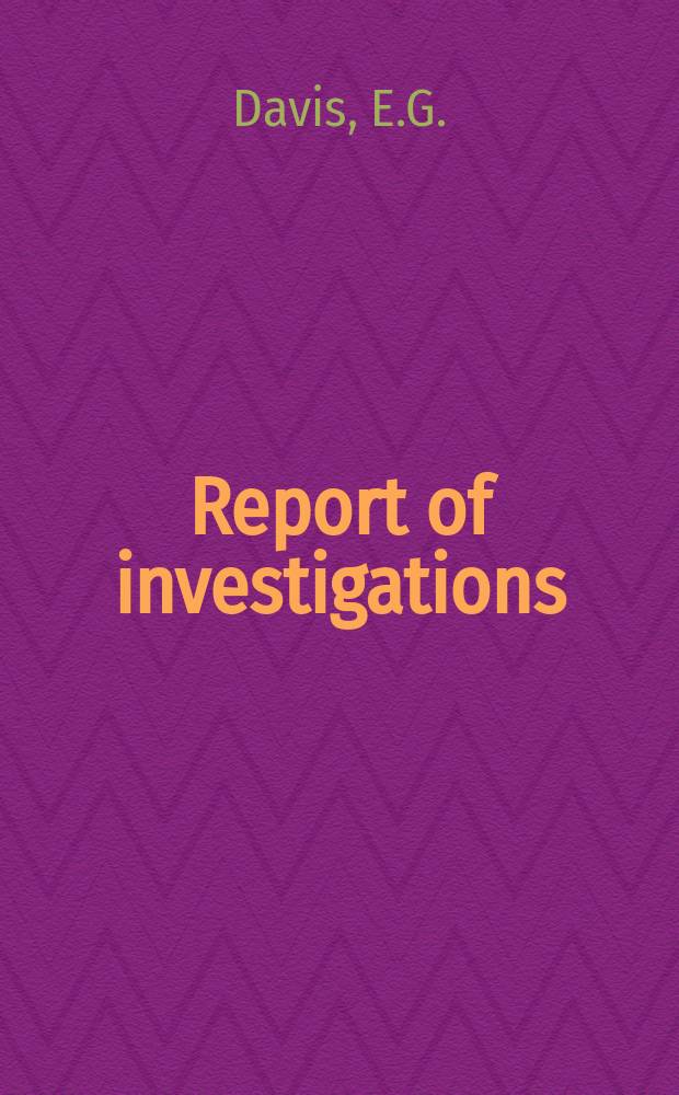 Report of investigations : Flash reduction ...
