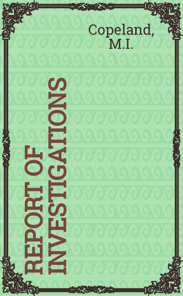 Report of investigations : Dispersion strengthening ...