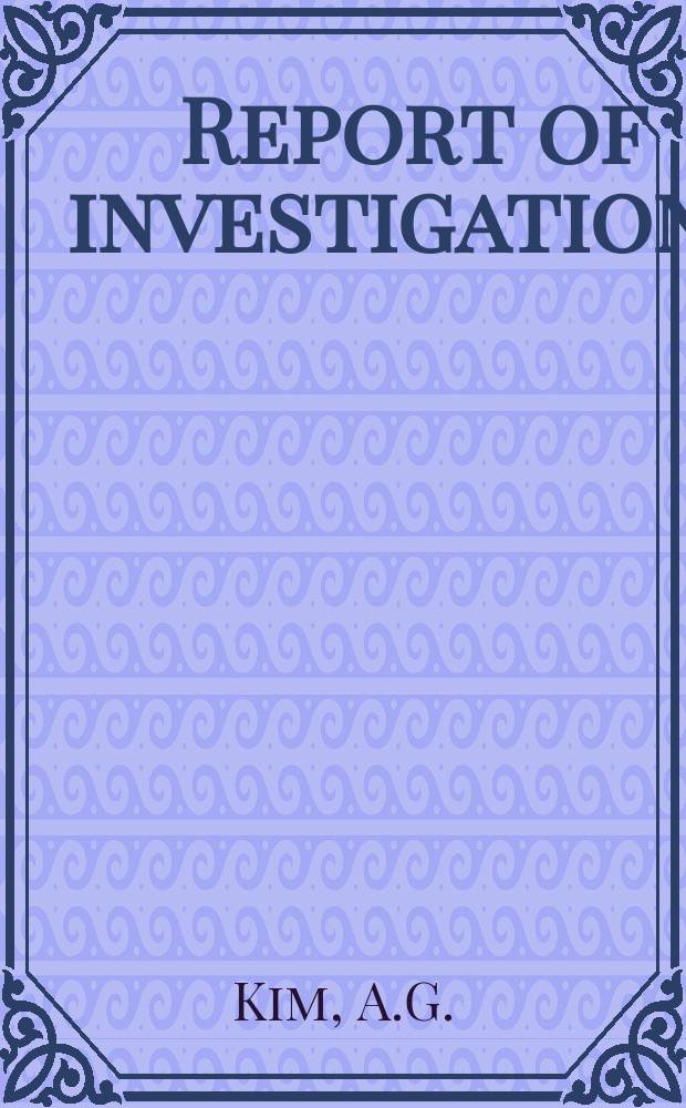 Report of investigations : Hydrocarbon gases produced ...