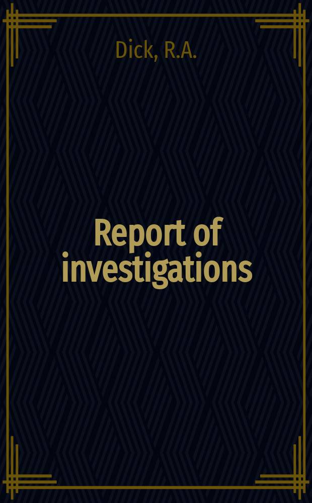 Report of investigations : A study of fragmentation ...