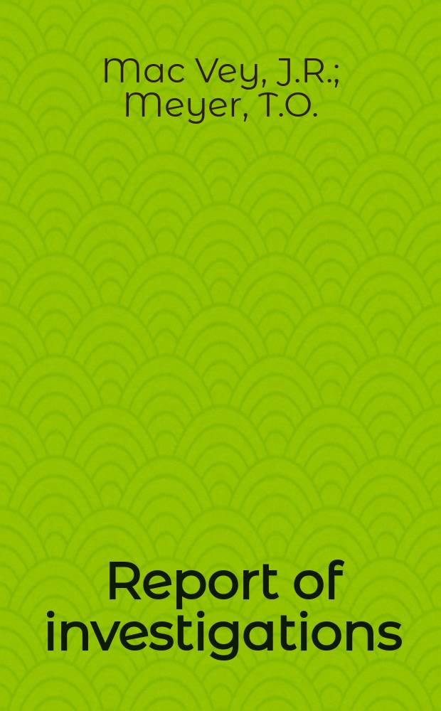 Report of investigations : An automatic data ...