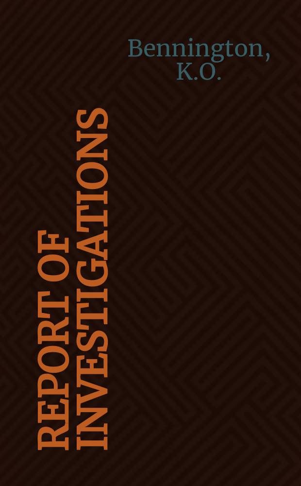 Report of investigations : Thermodynamic properties ...