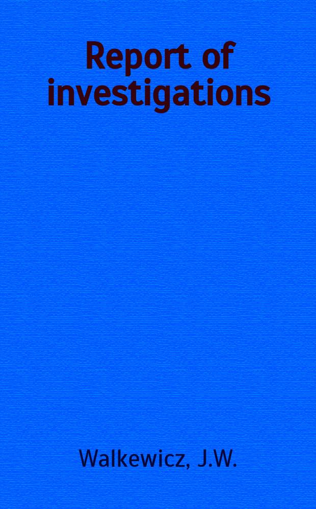 Report of investigations : Preparation of samarium-cobalt ...