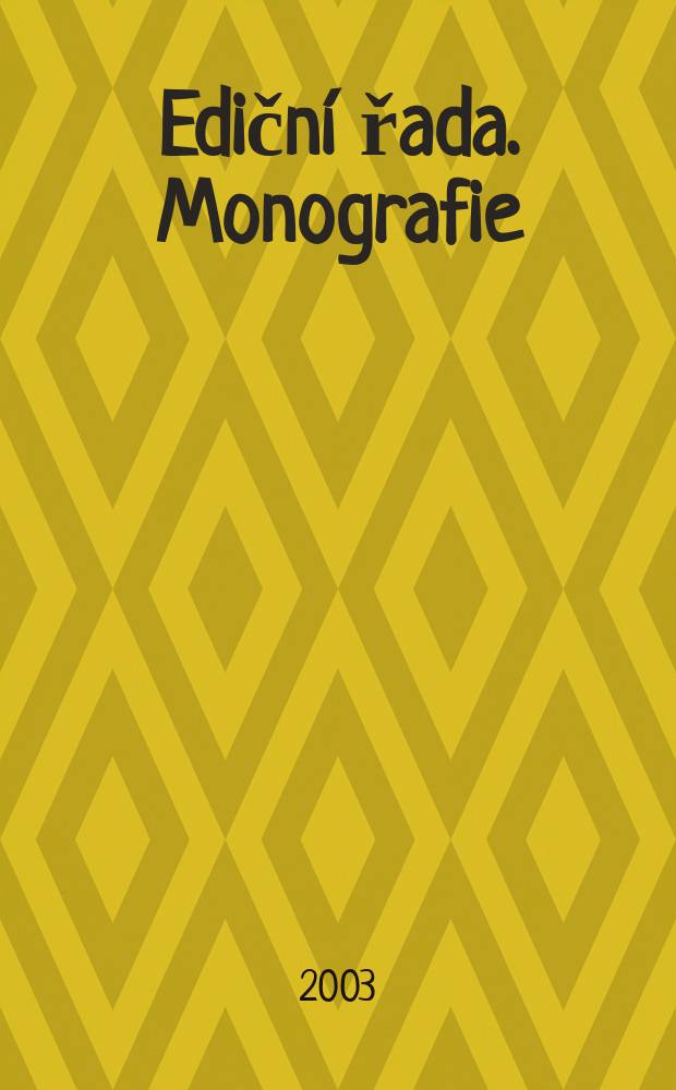 Ediční řada. Monografie